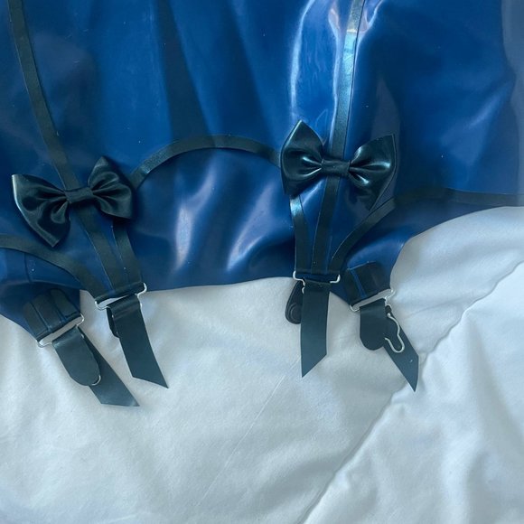 Latex Rubber Gummi Girdle by Libidex Small in Nightshade Blue Fetish - Picture 3 of 4